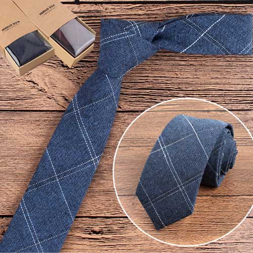 Korean mens cotton and linen tie